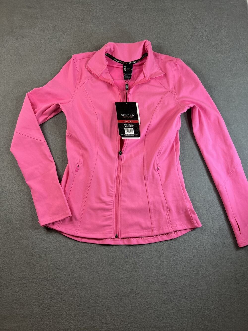 NWT Spyder Active Women's Pink Full Zip Track Jacket Small Nylon Blend